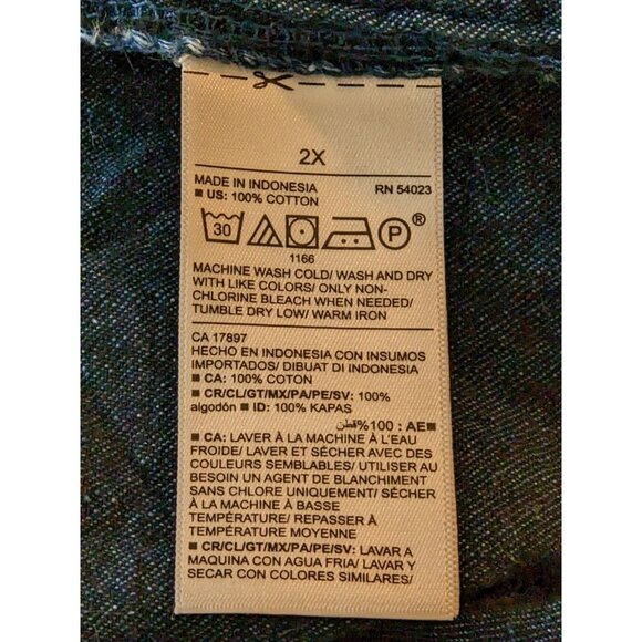 Old Navy Fit and Flare Mini Dress Dark Denim Chambray Button Front Plus 2X Shift - Picture 7 of 8